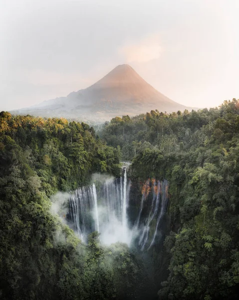 View Mount Bromo Tumpak Sewu Waterfalls Indonesia — Stock Photo, Image