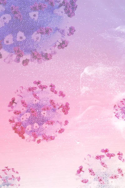 Coronavírus Sob Microscópio Uma Ilustração Fundo Pastel — Fotografia de Stock