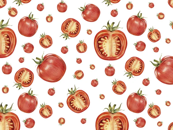 Ilustración Fondo Dibujado Mano Tomate Modelado —  Fotos de Stock