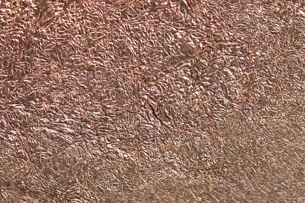 Crumpled Copper Metallic Paper Textured Background — Stock Photo, Image