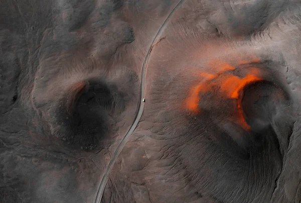 Ηφαίστειο Περιοχή Στην Ισλανδία Drone Shot — Φωτογραφία Αρχείου