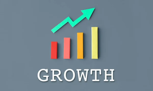 Crescimento Com Gráfico — Fotografia de Stock