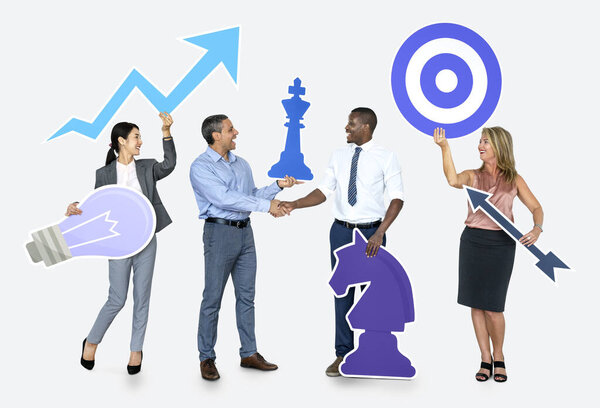 Successful Business People Strategic Plans Stock Photo