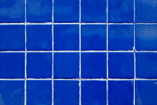 Retro Azulejos Azules Cuadrícula Fondo Con Dibujos —  Fotos de Stock