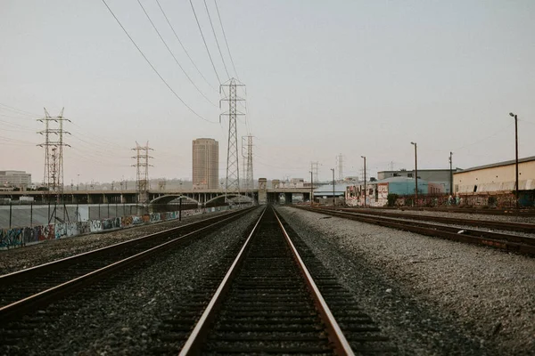 Τρακς Σιδηροδρόμου Στο Λος Άντζελες Καλιφόρνια — Φωτογραφία Αρχείου