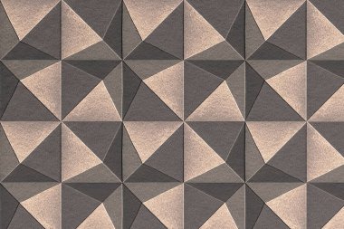 Üç boyutlu bakır kağıt işçiliği pentahedron desenli arkaplan