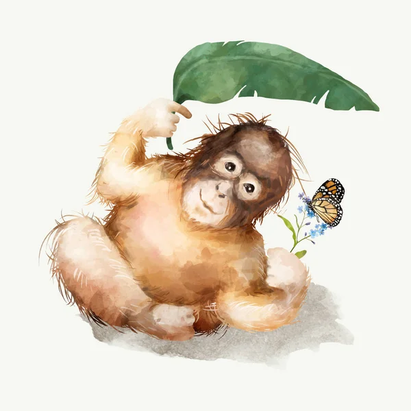 Ilustração Bebê Chimpanzé — Fotografia de Stock