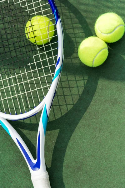 Pelotas Tenis Una Pista Tenis — Foto de Stock