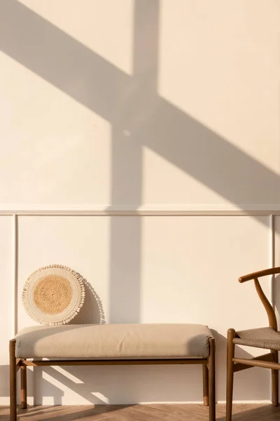 Late Afternoon Light Beige Wall — Stock Photo, Image