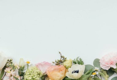 Boş taze çiçek desenli arkaplan şablonu