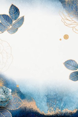 Boş yapraklı altın çerçeve vektörü