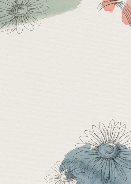 Daisy Flower Frame Beige Background Illustration — Stock Photo, Image