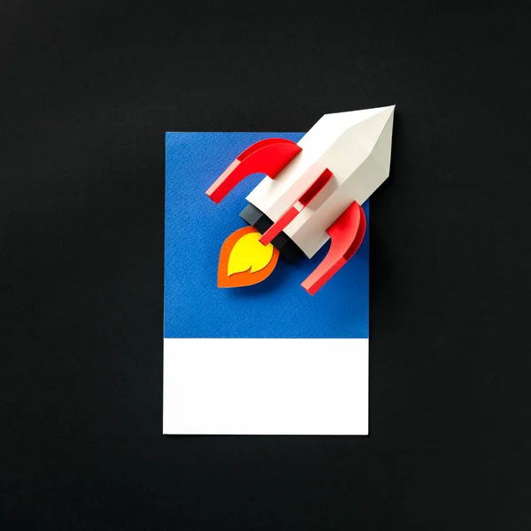 Rakétahajó Papírkézműves Művészete — Stock Fotó