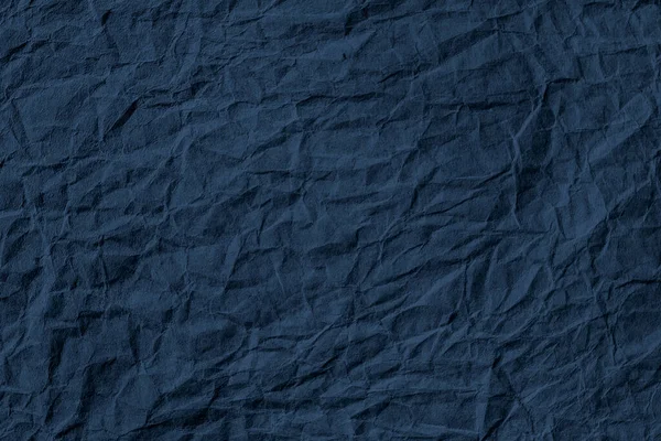 Zmačkaný Tmavě Modrý Papír Texturované Pozadí — Stock fotografie