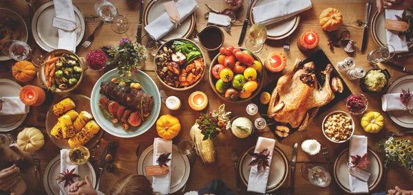 Gente Está Celebrando Día Acción Gracias — Foto de Stock