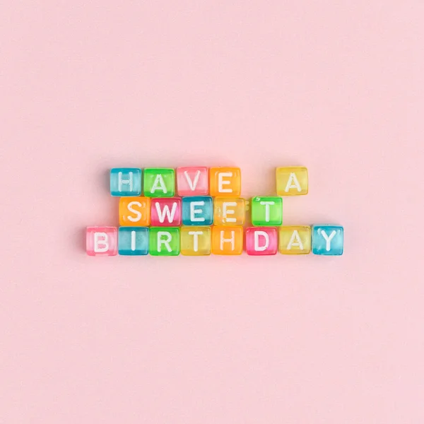 Have Sweet Birthday Perlen Schriftzug Text Typografie — Stockfoto