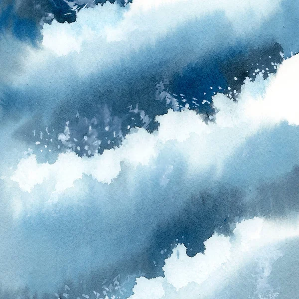 Stormy Blue Ocean Water Color Banner — Stock Photo, Image