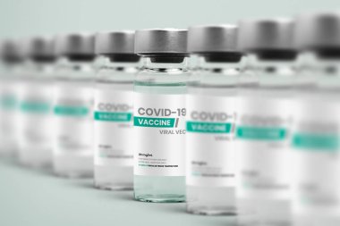 COVID-19 aşı arka arkaya cam enjeksiyon şişeleri