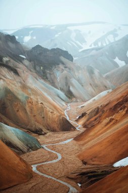 Fjallabak Doğa Rezervi 'ndeki Landmannalaugar manzarası, İzlanda Dağları