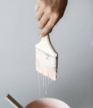 Boya fırçası yakın plan görüntüde