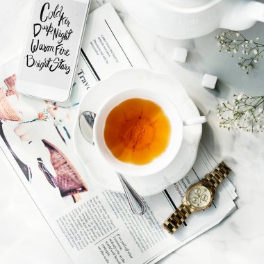 Çay molası zamanı üst görünüm