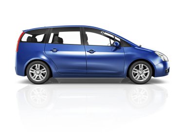 Mavi bir arabanın tasviri