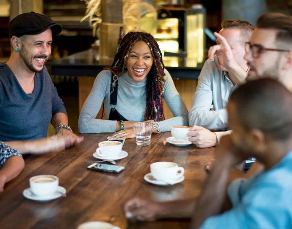 Diverse People Hang Out Coffee Cafe Friendship — Stockfoto