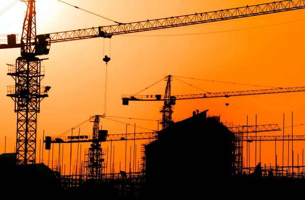 Construction Sunset Time — Stock Photo, Image