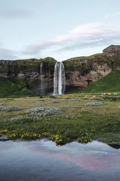 Vista Cascada Seljalandsfoss Islandia —  Fotos de Stock