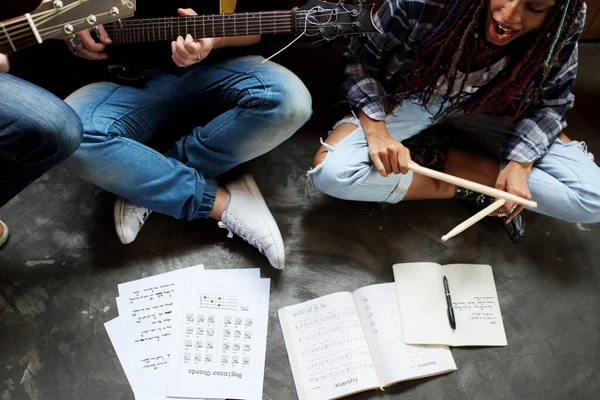 Music Band Rehearsal Guitar Sing — Fotografia de Stock