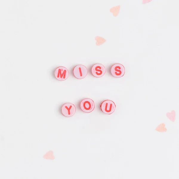 Miss You Perles Typographie Message — Photo