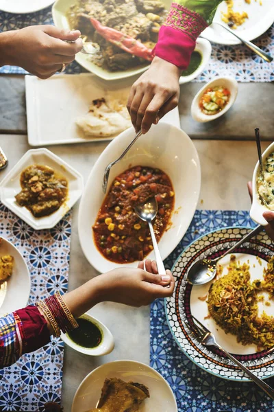 India Etnia Comida Comida Casual Sociedad Concepto —  Fotos de Stock