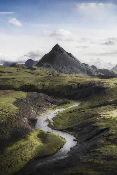 Vista Região Vulcânica Highlands Islandês Islândia — Fotografia de Stock