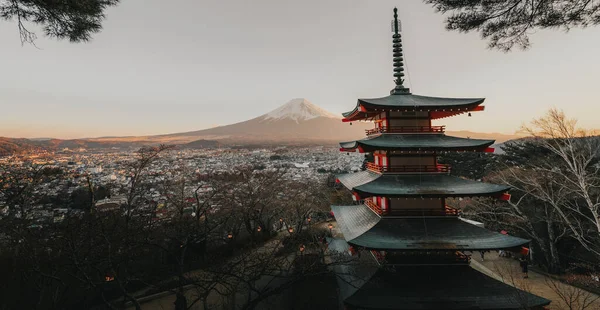 Вид Fuji Chureito Pagoda Tokyo Japan — стокове фото