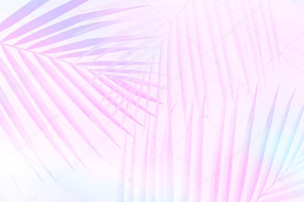 Pastel palm leaves patterned background