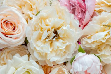 Pastel taze çiçekler desenli arka plan