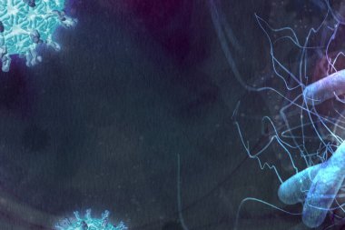 Coronavirus pandemik sosyal şablon çizimi