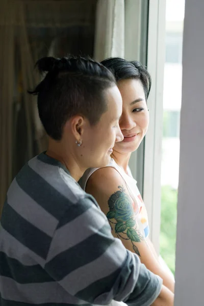 Lésbicas Casal Passar Fim Semana Juntos — Fotografia de Stock