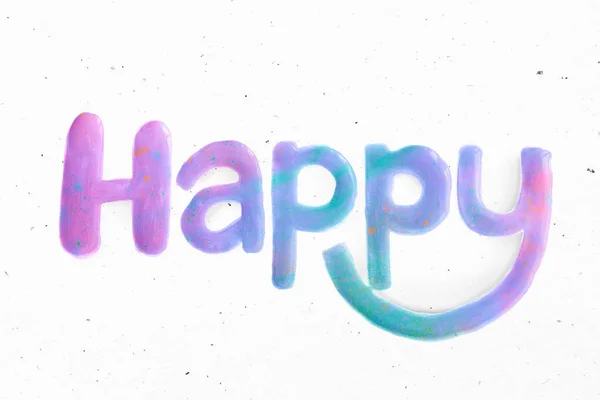 Pintura Óleo Happy Text Typography Script Fuente — Foto de Stock