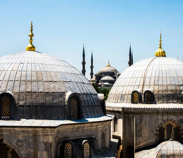 Istanbul Stadsbild Med Hagia Sophia Och Blå Moskén — Stockfoto