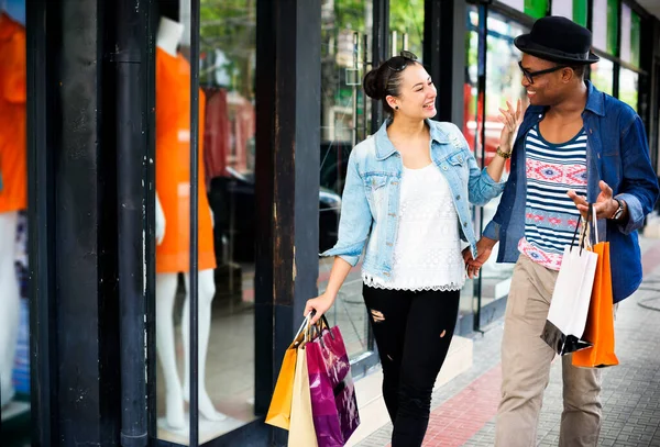 Människor Shopping Erhåller Kunden Konsumism Koncept — Stockfoto