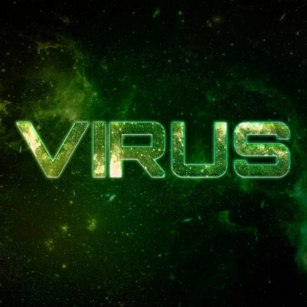 Virus Texto Tipografía Efecto Estelar Palabra — Foto de Stock