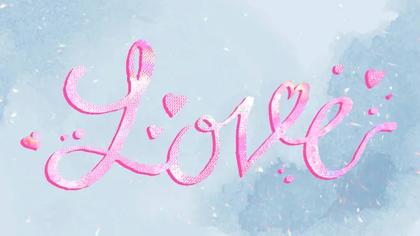 Cursive Love Texto Rosa Tipografia Fonte — Fotografia de Stock