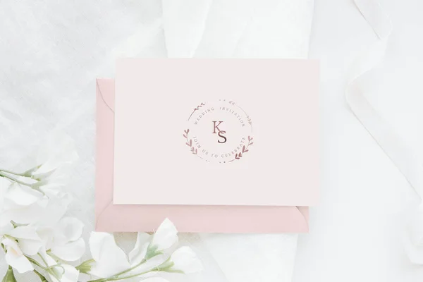 Botanische Bruiloft Uitnodigingskaart — Stockfoto