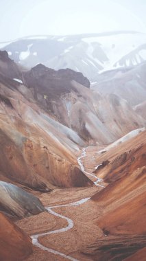 Fjallabak Doğa Rezervi 'ndeki Landmannalaugar manzarası, İzlanda Dağları