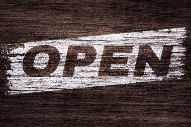 Yazılı harf harflerini aç Eski ahşap doku