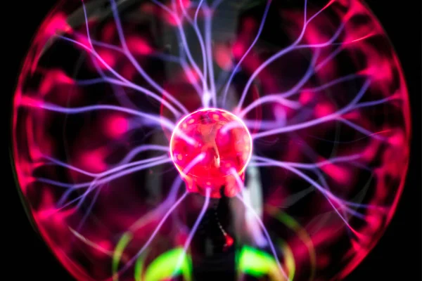 Red Plasma Ball Glowing Dark Wallpaper Background — Stock Photo, Image