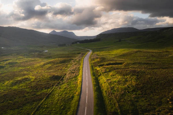 Aussichtsreiche Route Bei Sonnenuntergang Schottland — Stockfoto