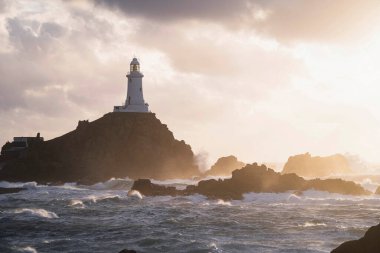 Jersey, İskoçya 'daki La Corbiere Deniz Feneri