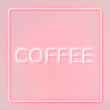 Retro pembe kahve çerçevesi neon kenarlık harfleri
